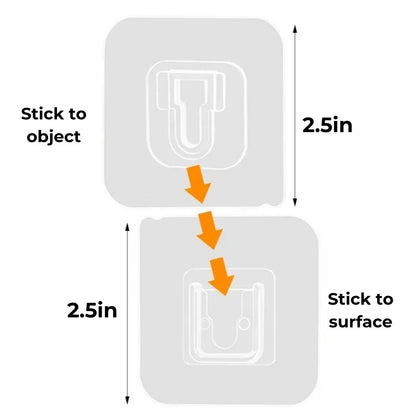 SlideLock Adhesive Wall Hooks - 10 Pack